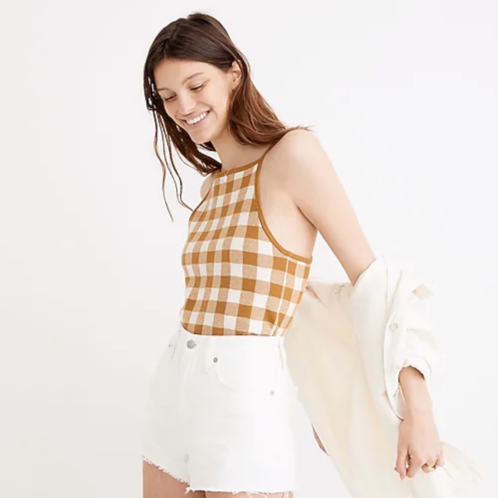 Madewell Gingham Apron Sweater Tank- Size L